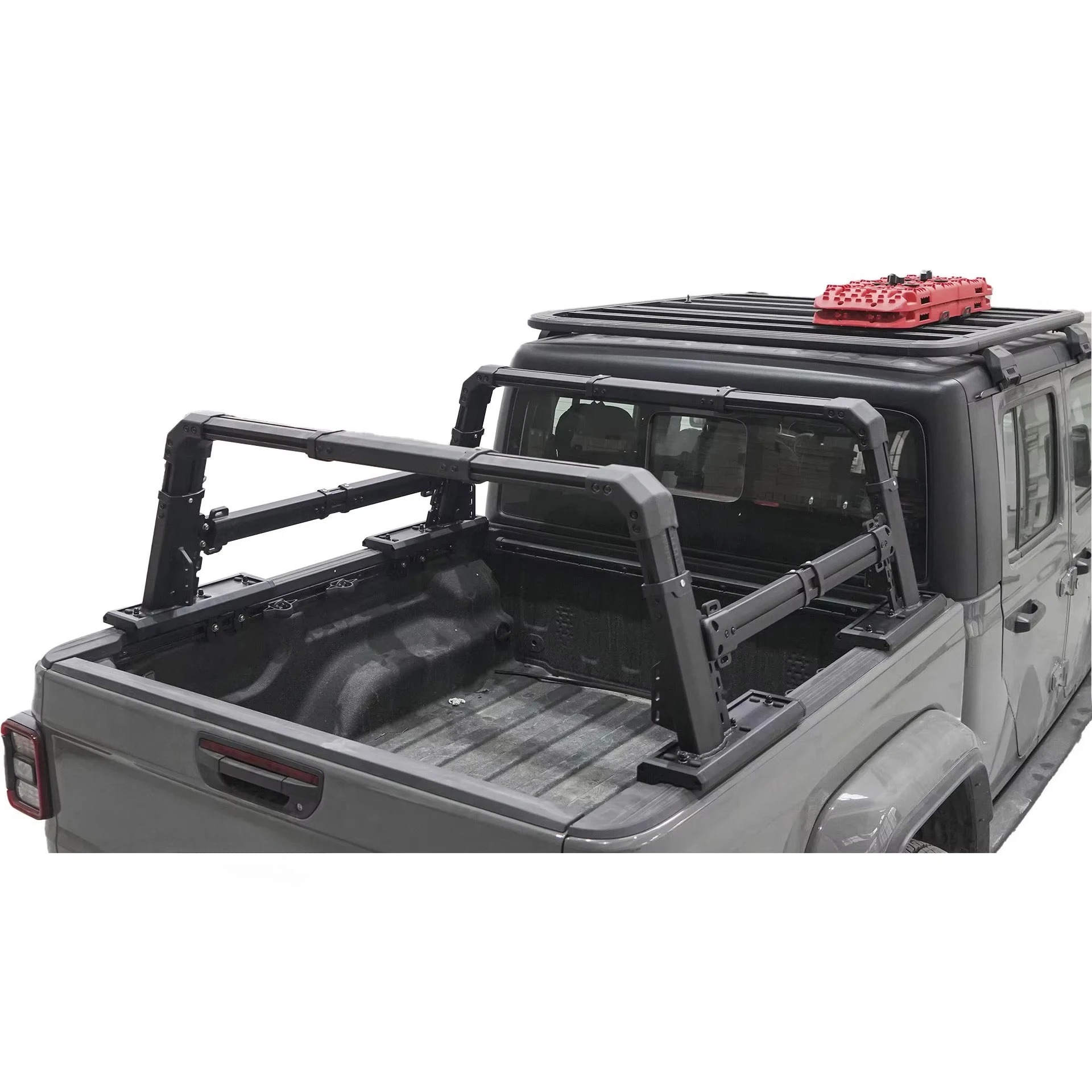 Adjustable Aluminum Alloy Trunk Mount with 2 Side Box for T6/T7/T8/T9 Pickup Trucks with 400kg Capacity Easy Installation